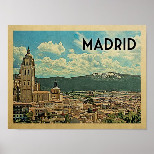 Madrid Vintage Travel Poster