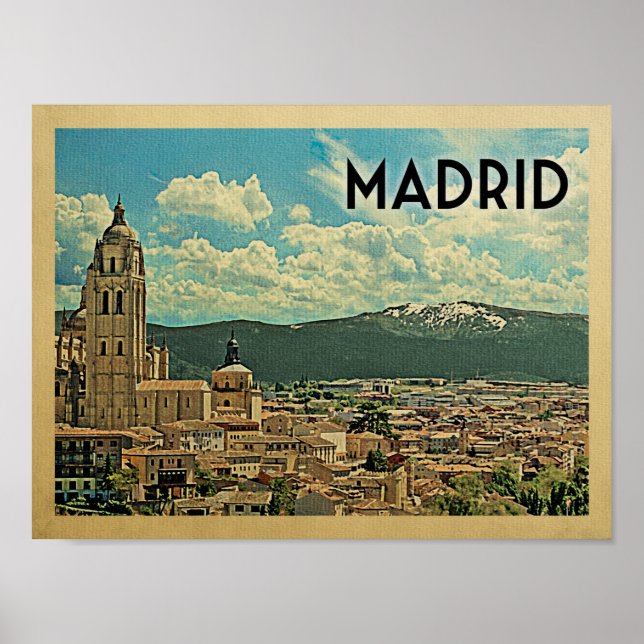 Madrid Vintage Travel Poster (Front)