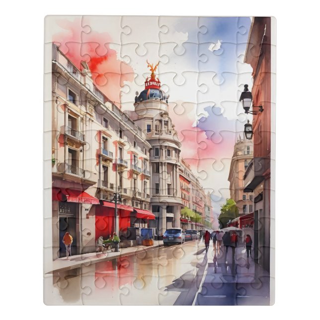 Madrid watercolor art jigsaw puzzle (Puzzle Vertical)