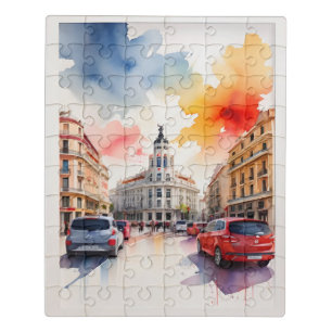 Madrid watercolor art jigsaw puzzle
