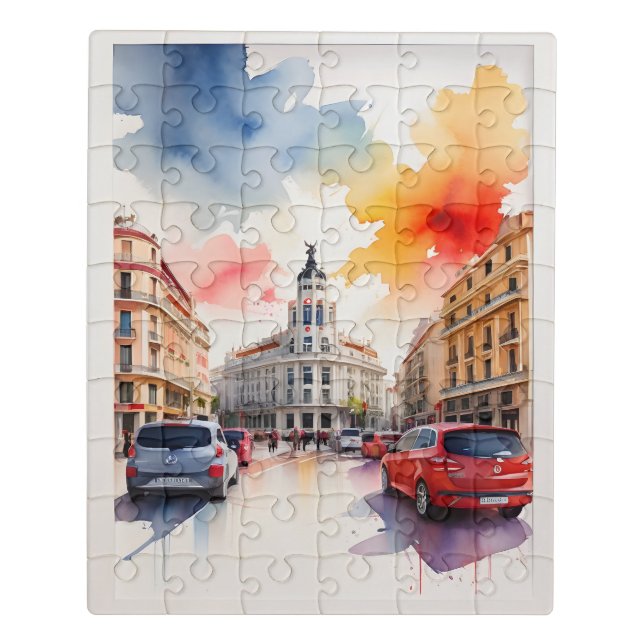 Madrid watercolor art jigsaw puzzle (Puzzle Vertical)
