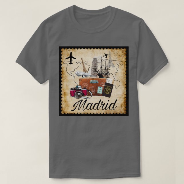 Madrid World Travel Souvenir Travel Destination Tr T-Shirt (Design Front)