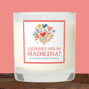Madrina Proposal Personalized Watercolor Flowers Scented Candle