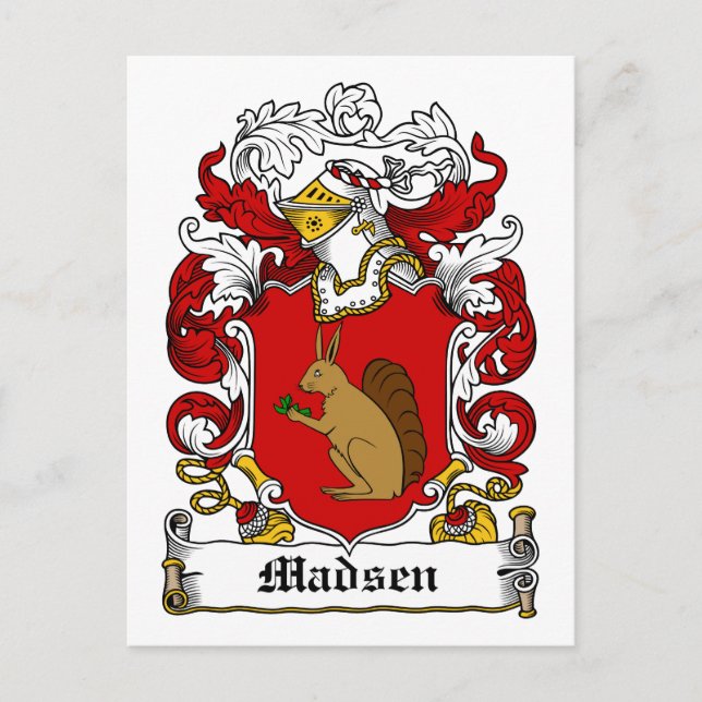 Madsen Family Crest Postcard (Front)