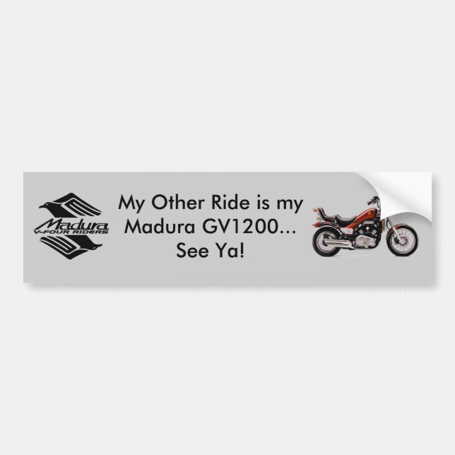 Madura GV1200 Gray Bumper Sticker (Front)