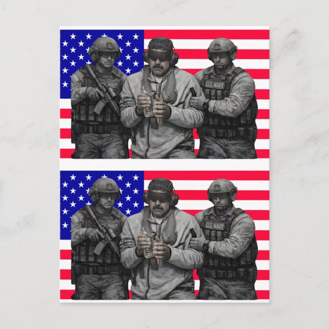 Maduro Captured Live: A New Era for Venezuela Holiday Postcard (Front)