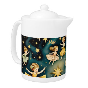 MAE ~ Reach For The Stars ~ Vintage Painting ~ Teapot
