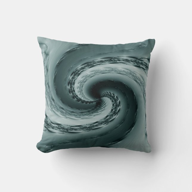 Maelstrom Fractal Abstract - Teal Throw Pillow (Front)