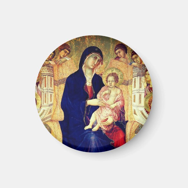 Maestà, detail of Madonna and Child on throne Magnet (Front)
