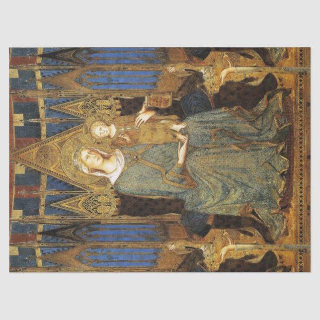 MAESTA,VIRGIN AND CHILD,Blue Gold Yellow Christmas Tissue Paper (Front)