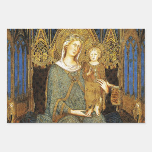 MAESTA,VIRGIN WITH CHILD ,Blue Sapphire Wrapping Paper Sheets
