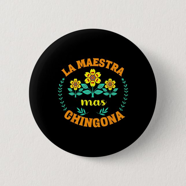Maestra Bilingue Back To School Spanish Teacher Bi Button (Front)