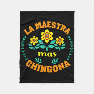 Maestra Bilingue Back To School Spanish Teacher Bi Fleece Blanket