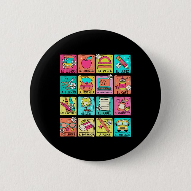 Maestra Bilingue Byck To School Spanish Teacher St Button (Front)