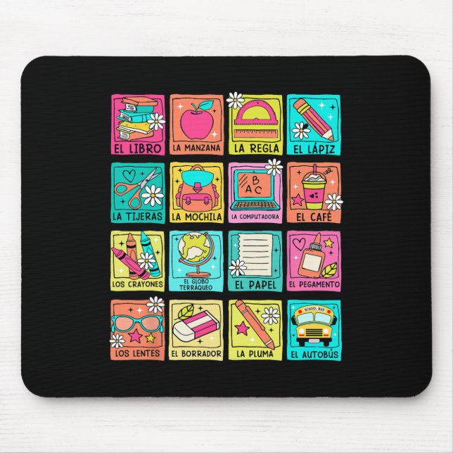 Maestra Bilingue Byck To School Spanish Teacher St Mouse Pad (Front)