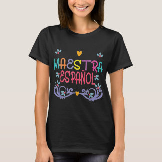 Maestra De Espanol Playera Cute Spanish Teacher T-Shirt