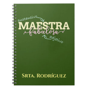 Maestra Fabulosa Personalized Spanish Teacher Notebook