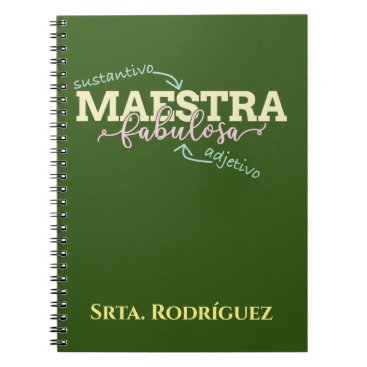 Maestra Fabulosa Personalized Spanish Teacher Notebook