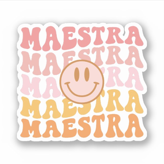 Maestra Gift, Spanish Teacher Appreciation Sticker (Front)