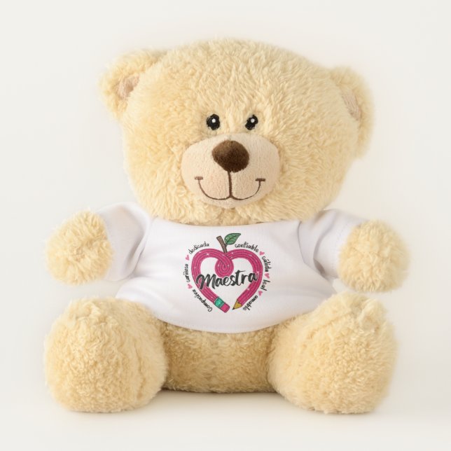 Maestra – Heart of a Teacher Teddy Bear (Front)