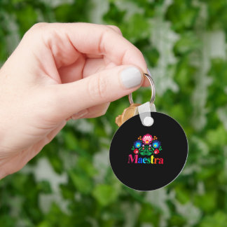 Maestra Proud Spanish Teacher Bilingual Teacher Keychain