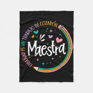 Maestra Spanish Teacher Back To School First Day O Fleece Blanket