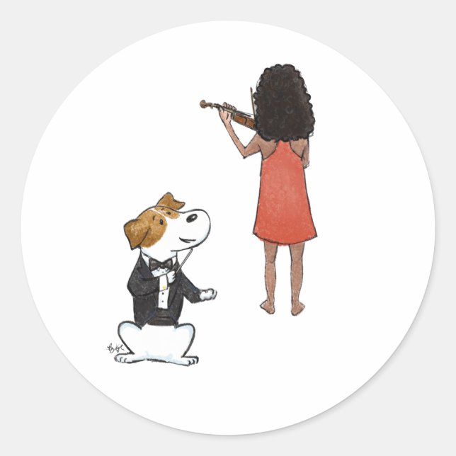 Maestro Dog Classic Round Sticker (Front)