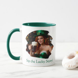 Maeve in Emerald Corset Irish Pub St Patrick's Day Mug