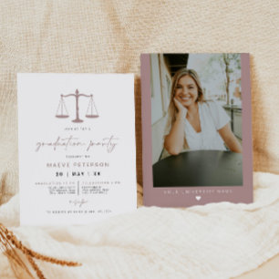 MAEVE Rose Gold Law School Paralegal Graduation Invitation