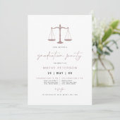 MAEVE Rose Gold Law School Paralegal Graduation Invitation (Standing Front)