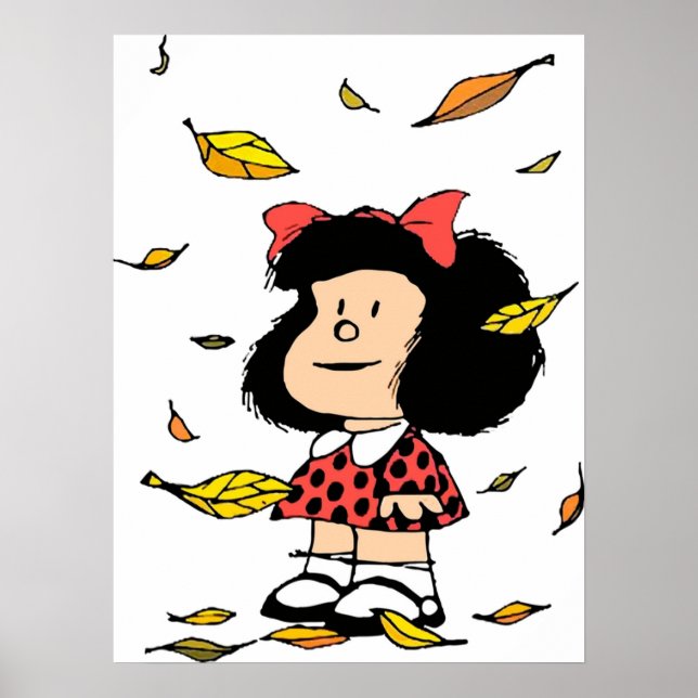 Mafalda autumn leaves Quino Comic argentino Poster (Front)