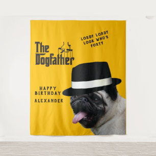 Mafia 40th 🐾 Birthday Dogfather Mobster Funny Tapestry