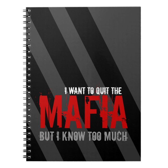 Mafia and Facebook Addicts Parody Joke Satire Notebook (Front)