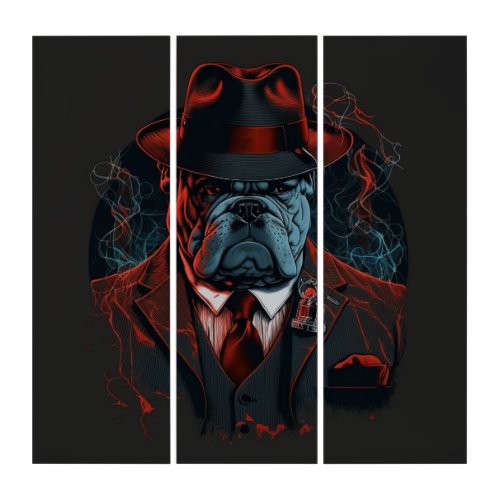 Mafia Bulldog Modern Triptych Set