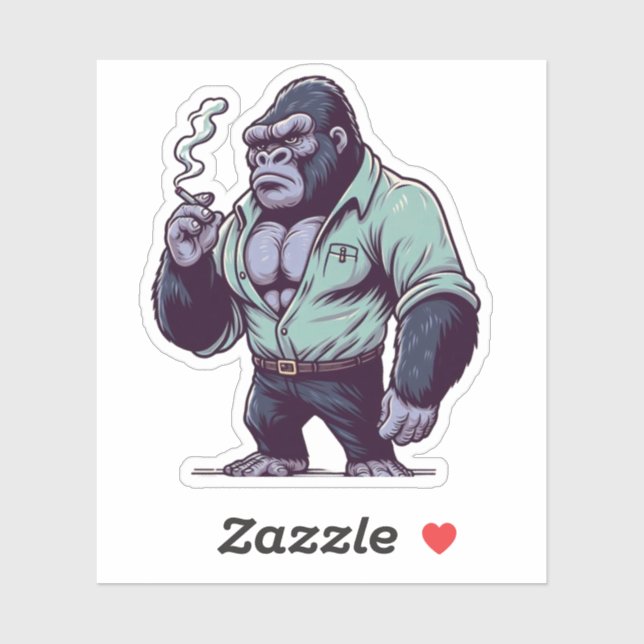 mafia gorilla,crazy animals sticker (Sheet)