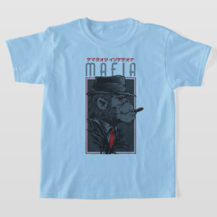 Mafia Monkey Smoking Cigar Graphic T-Shirt   Japan