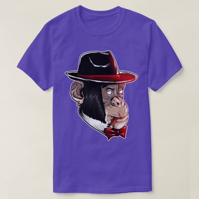 Mafia Style Monkey Primate Gangster Monkey Animal  T-Shirt (Design Front)