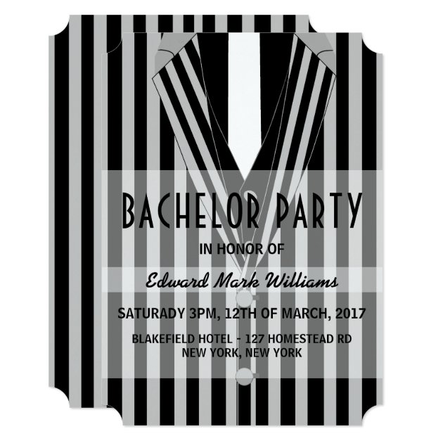 Mafia Suit Bachelor Party Invitation