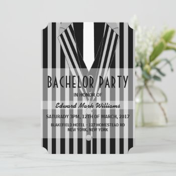 Mafia Suit Bachelor Party Invitation by StampedyStamp at Zazzle