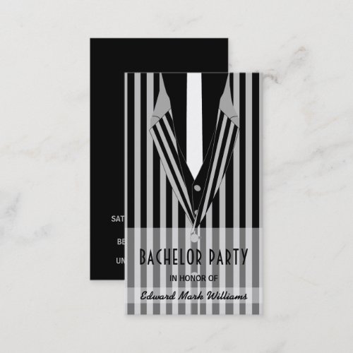 Mafia Suit Bachelor Party Ticket Invitation