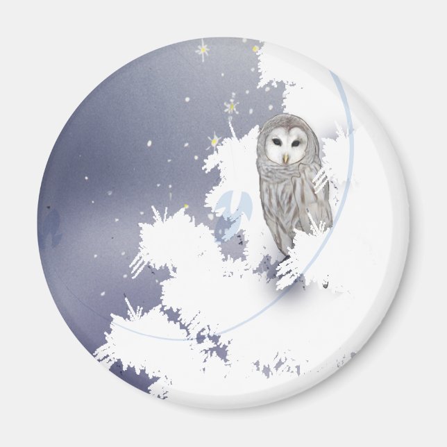 MAG003 Winter Owl Magnet (Front)