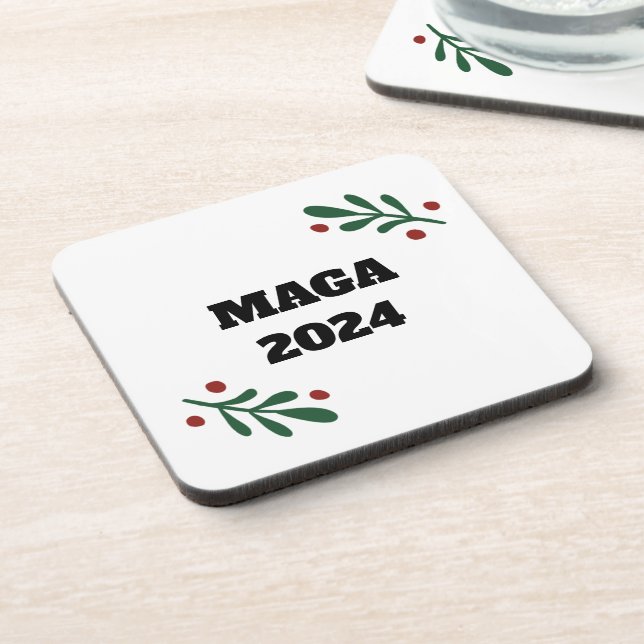 MAGA 2024 Christmas Beverage Coaster (Left Side)