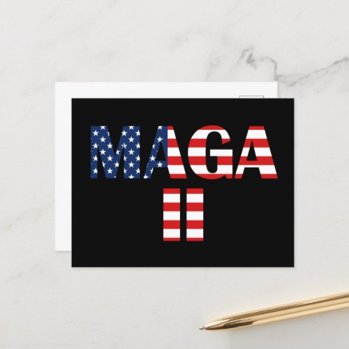 MAGA 2 American Flag Postcard