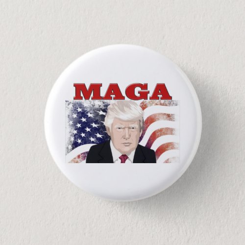 MAGA American Flag Trump red text Button