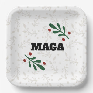 MAGA Christmas party plates