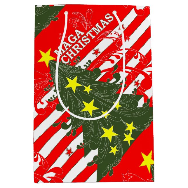 MAGA Christmas Patriotic Medium Gift Bag (Front)