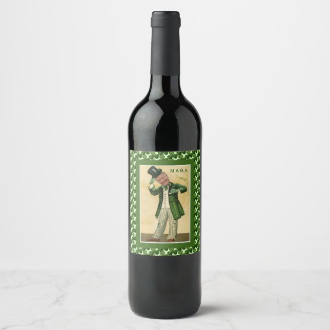 MAGA DONALD TRUMP ST. PATRICK'S DAY IRISH WINE LABEL (Front)
