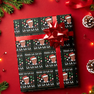 Maga La La La Funny Trump Ugly Christmas Wrapping Paper