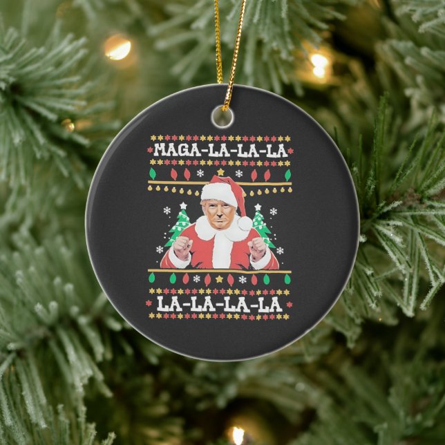 Maga La La La Trump Christmas Inauguration 47th   Ceramic Ornament (Tree)