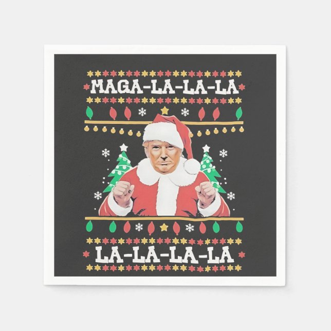 Maga La La La Trump Christmas Inauguration 47th   Napkins (Front)